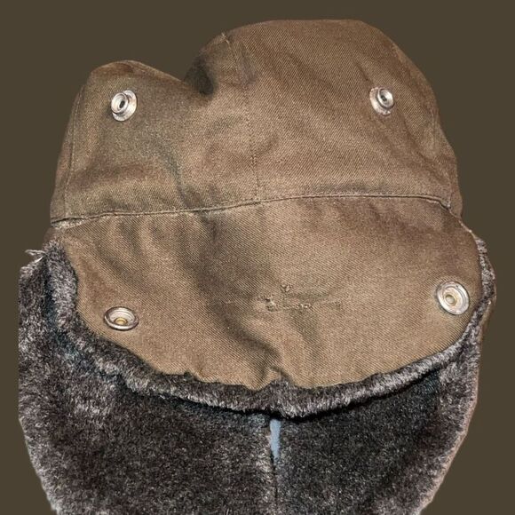 Vintage Aviator Style KARA Winter Hat in Army Green Trapper Hat - Picture 4 of 10